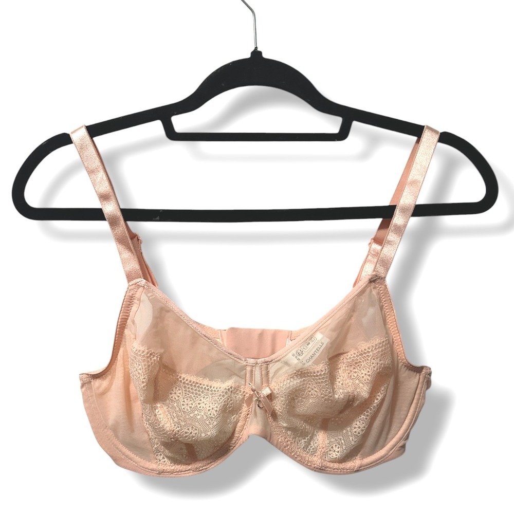 Chantelle Revele Moi Perfect Fit Underwire Bra 34DD 34E Unlined Peach C15710 NEW